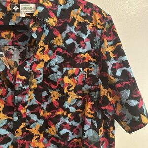 LRG Lifted Research Group Men M Abstract Pastel Button Up Short‎ Sleeve Shirt